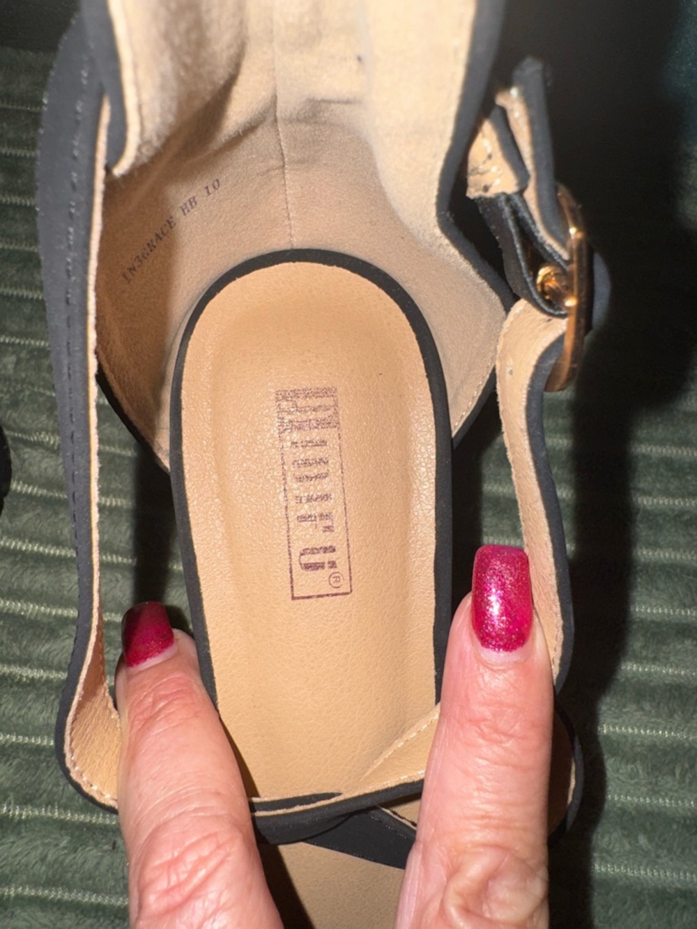 IDIFU Black Ankle Strap Block Heel Sandal - Picture 4 of 5